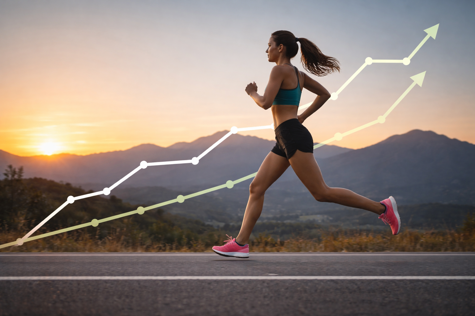 mulher correndo treino de corrida mostrando evolucao de performance e ritmo na corrida