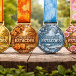 medalhas corrida das estacoes verao outono inverno primavera prova de corrida de rua brasil