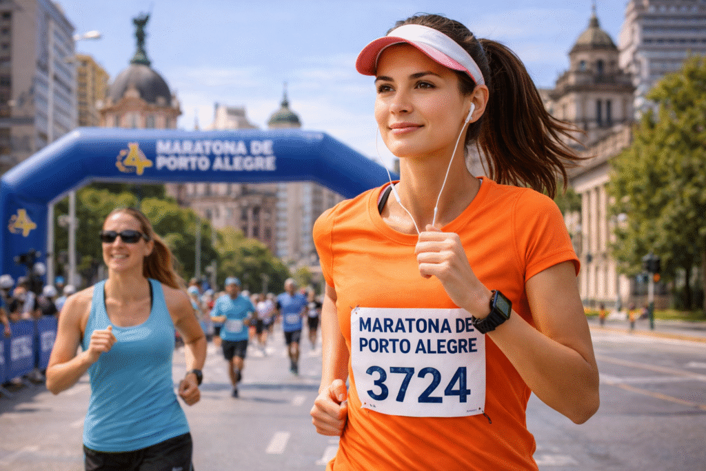 mulher correndo maratona em porto alegre corrida de rua feminina no brasil